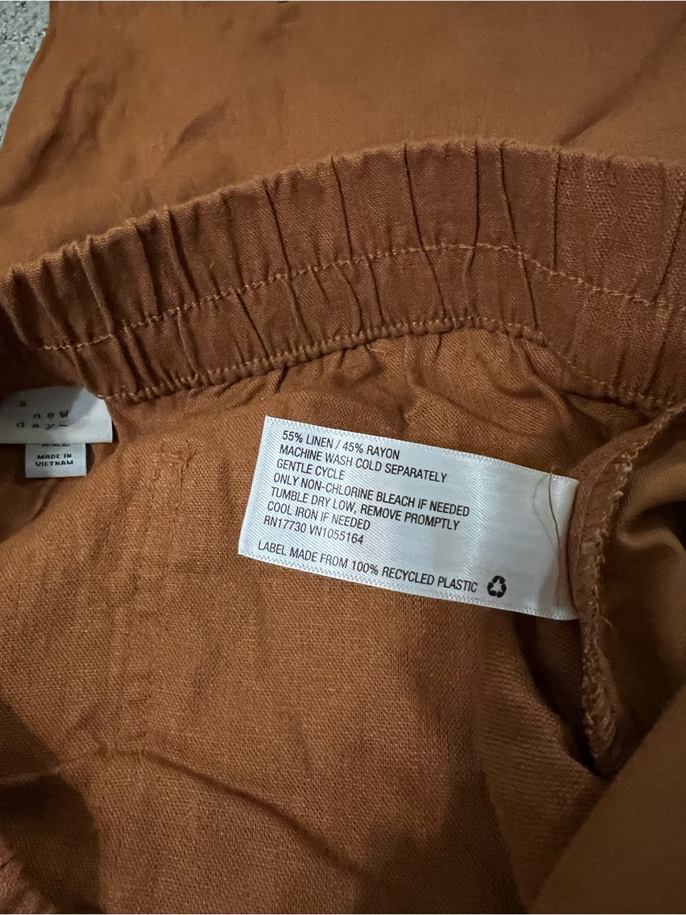 Women’s Relaxed Drawstring Pants — Rust Brown - Picture 5 of 5